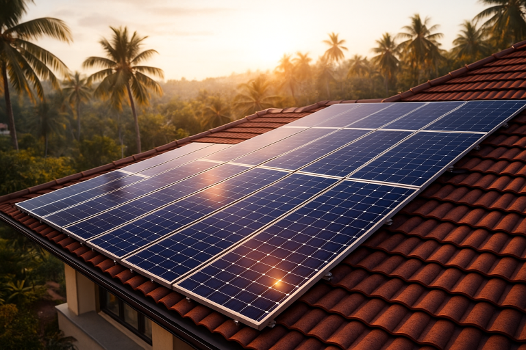 Commercial rooftop solar system in Ernakulam