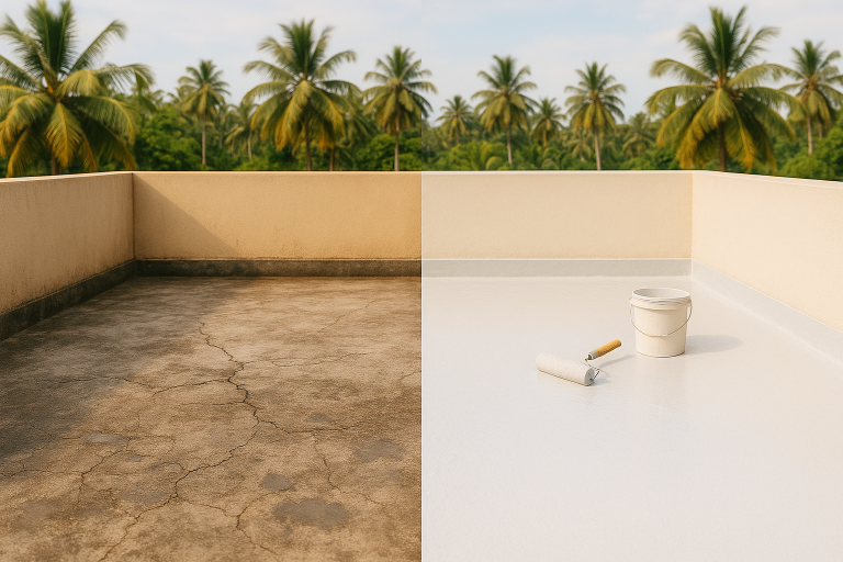 Terrace waterproofing service in Kochi building