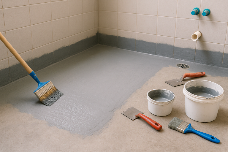 Bathroom waterproofing in Kochi apartment